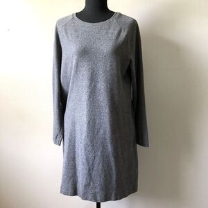 J. Jill Shift Dress Womens M Heather Gray Ponte Knit Pockets Cotton Spandex